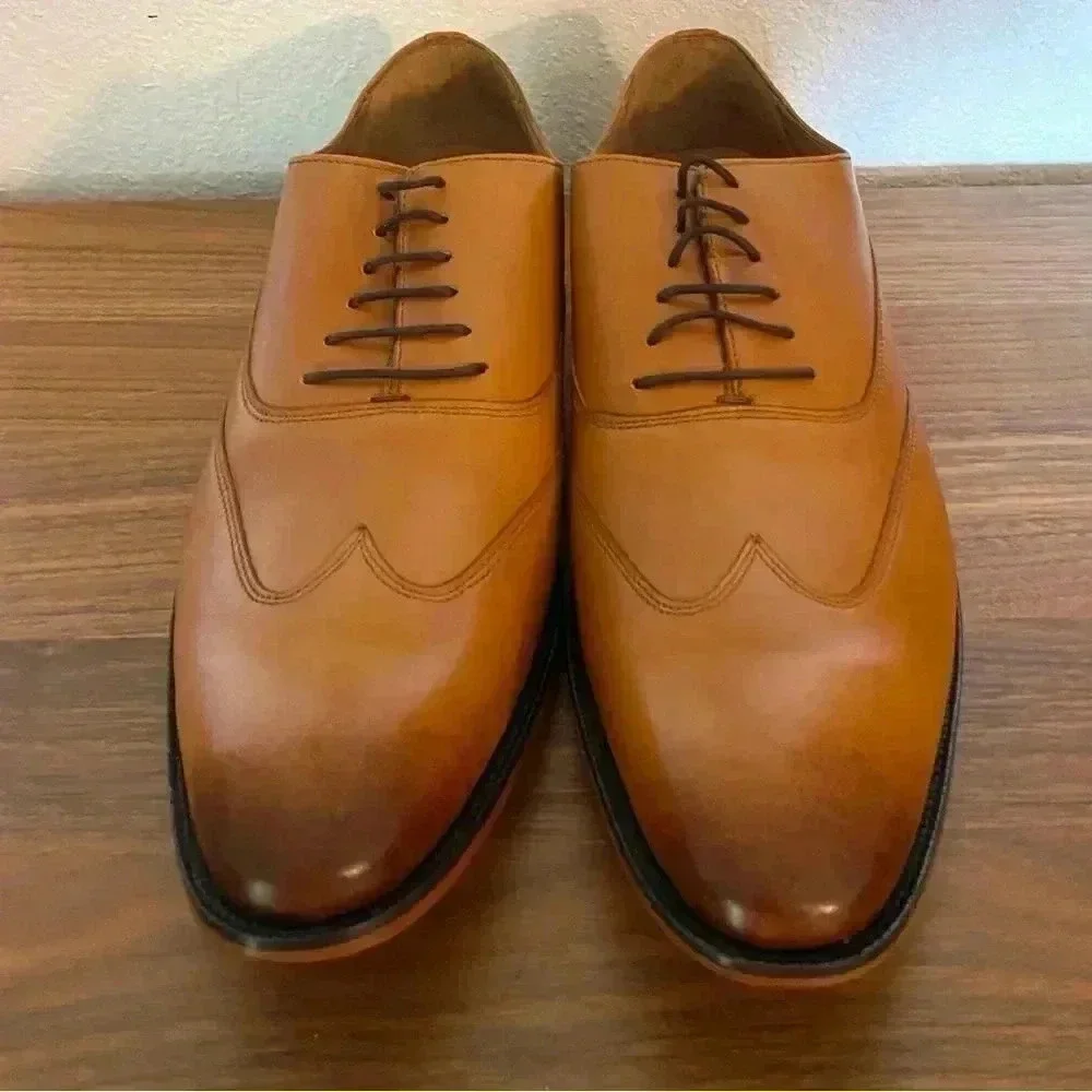 Rawls New Hamilton Designer Leather Wingtip Oxfords Lace Up Shoes Uk 13 US 14